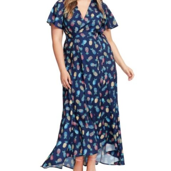 Hutch Dresses Anthropologie Hutch Pineapple Wrap Maxi Dress Poshmark